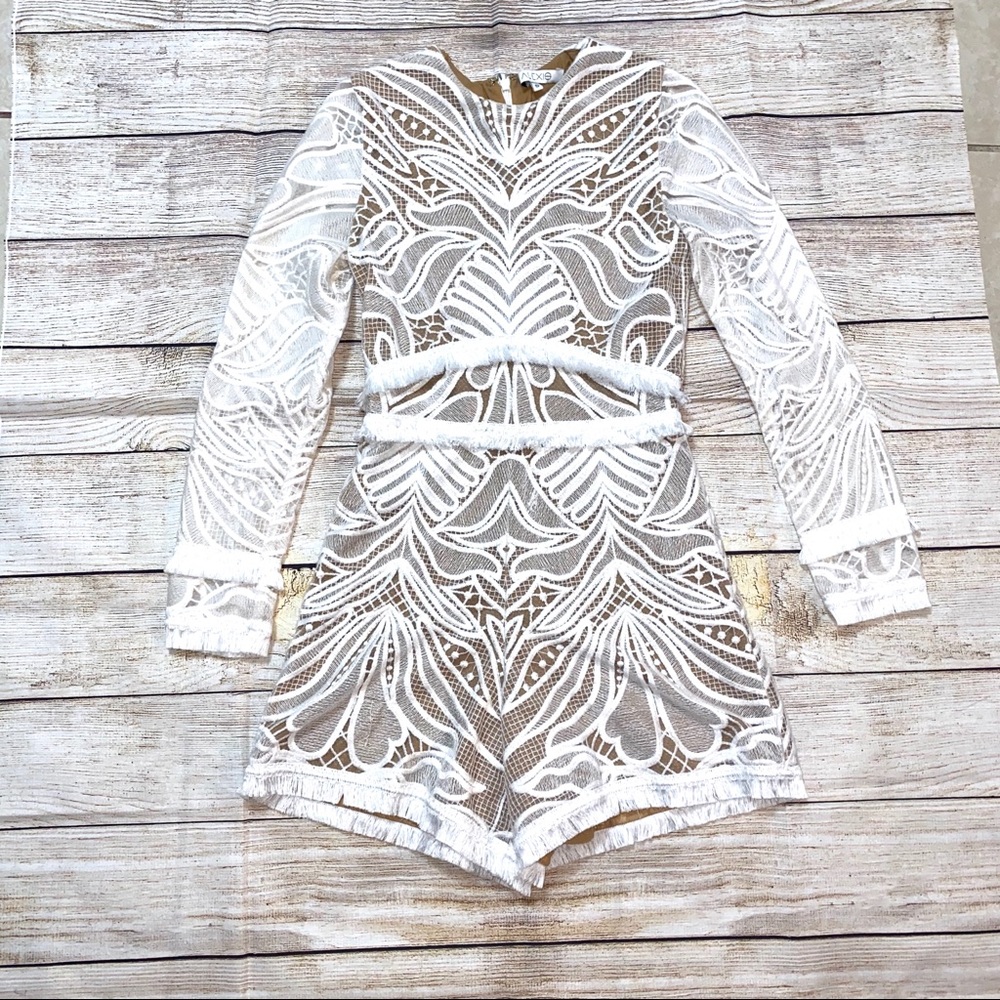Alexis garner lace fringe romper